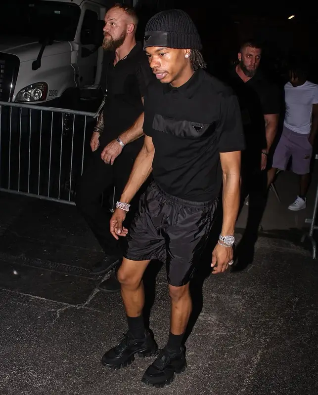 Lil Baby outfit in Prada, 2021