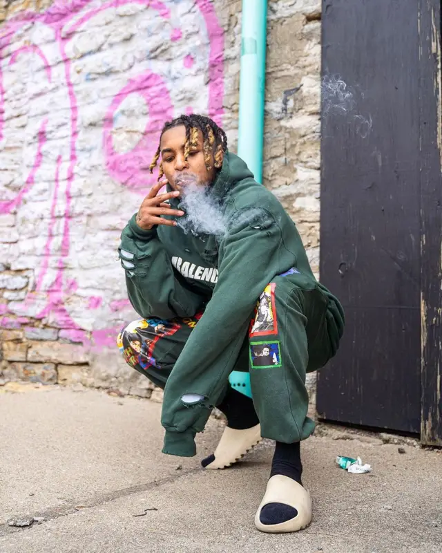 DDG outfit in Balenciaga, Urban Outfitters, and Yeezy, 2021