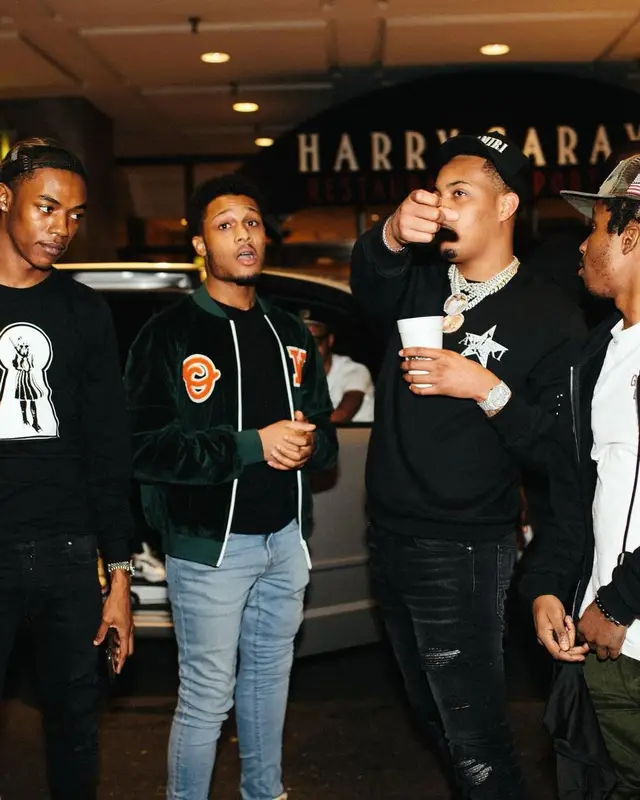 G Herbo outfit in Amiri, 2021