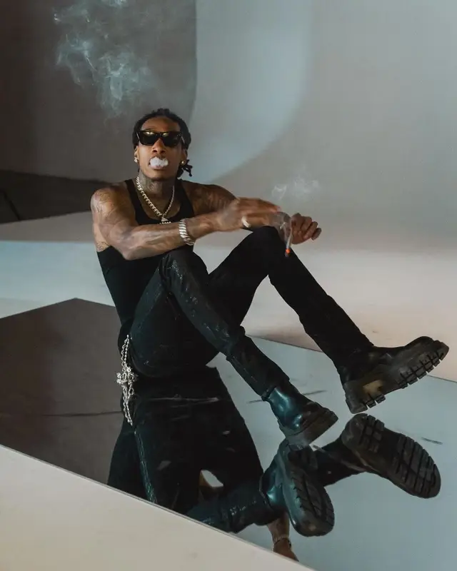 Wiz Khalifa outfit in Rick Owens, Bottega Veneta, and Celine, 2021