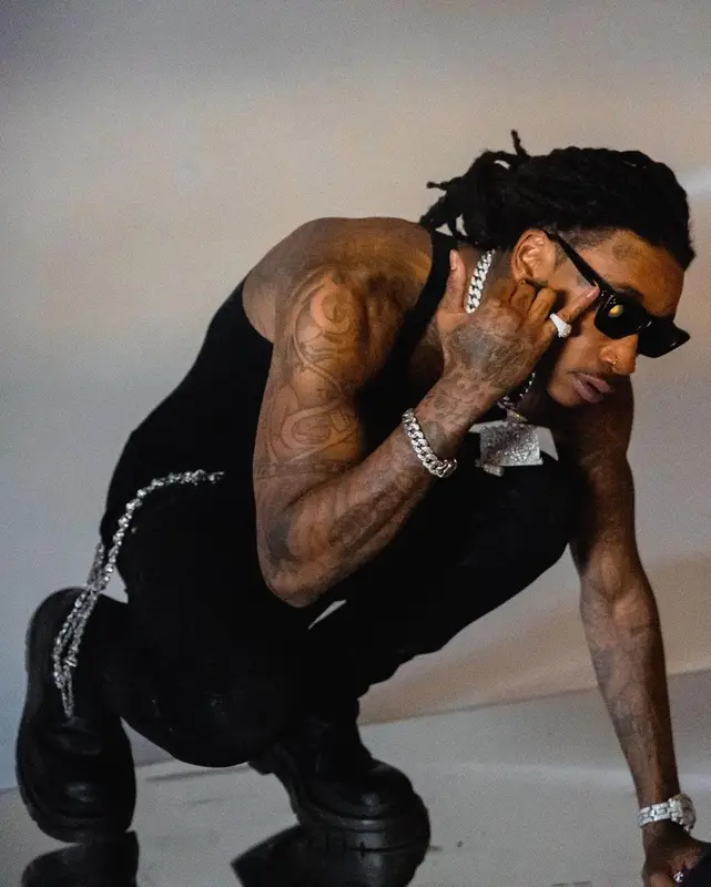 Wiz Khalifa outfit in Rick Owens, Bottega Veneta, and Celine, 2021