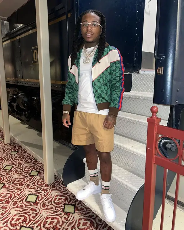 Jacquees outfit in Gucci, Prada, and Cartier, 2021