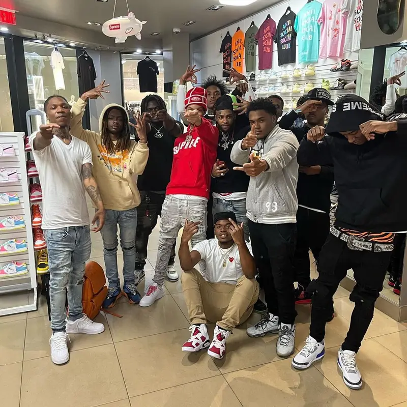 Stunna 4 Vegas outfit in Purple Brand, Nike, and Supreme, 2021
