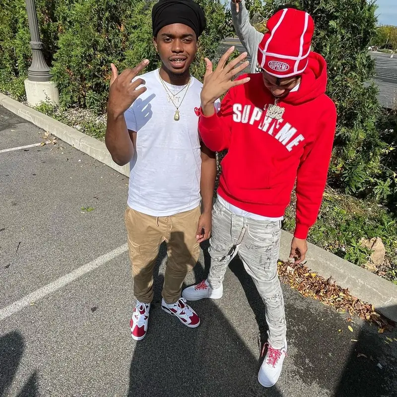 Stunna 4 Vegas outfit in Purple Brand, Nike, and Supreme, 2021