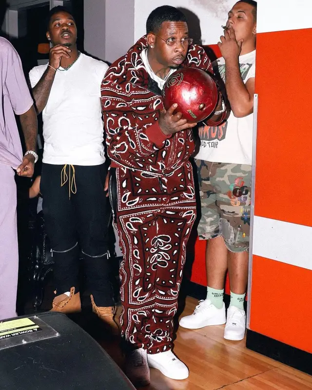 Lil Duke outfit in Amiri, Nike, and Cartier, 2021