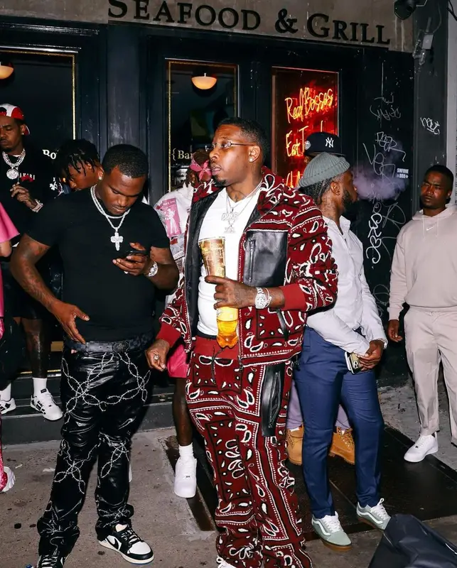 Lil Duke outfit in Amiri, Nike, and Cartier, 2021