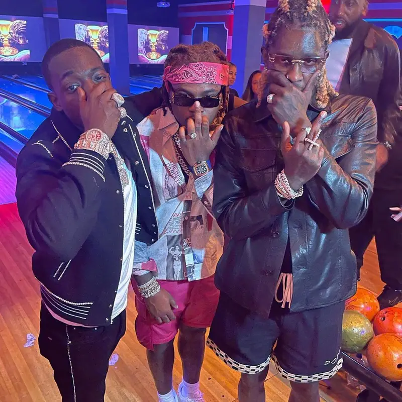 Young Thug outfit in Dries Van Noten, Bode, and James Oro, 2021