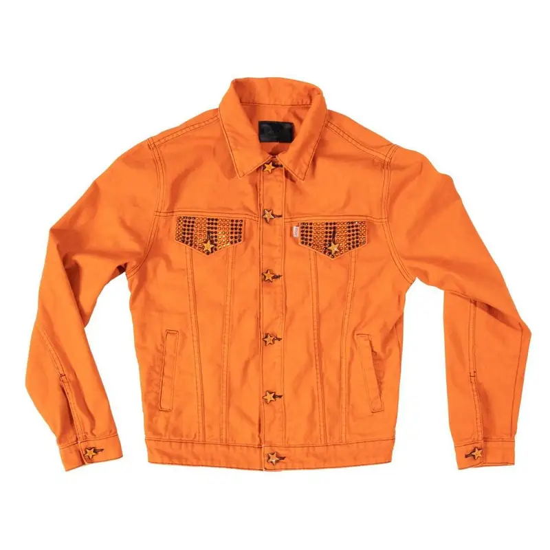 Uovertruffen kontrast gys Robins Jeans × Asspizza Halloween Orange Denim Jacket | WHAT'S ON THE STAR?