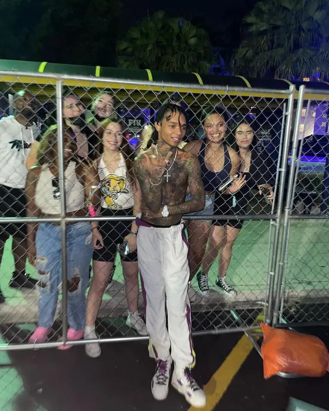 Swae Lee outfit in Kenzo, Calvin Klein, and Jordan, 2021
