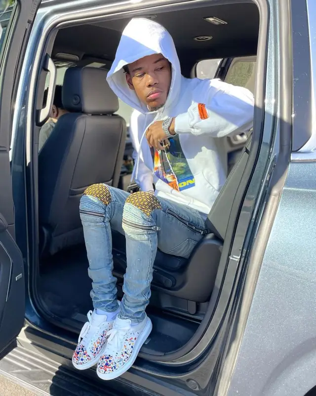 Nardo Wick outfit in Heron Preston, Amiri, and Alexander McQueen, 2021