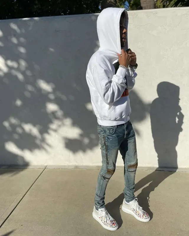 Nardo Wick outfit in Heron Preston, Amiri, and Alexander McQueen, 2021
