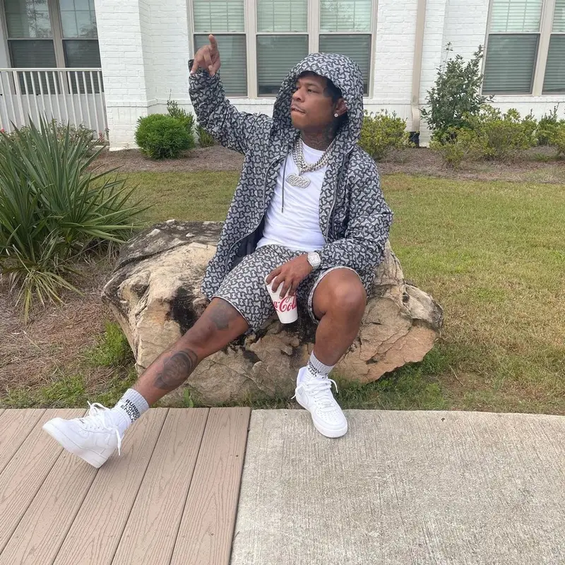 Rylo Rodriguez outfit in Burberry and Nike, 2021