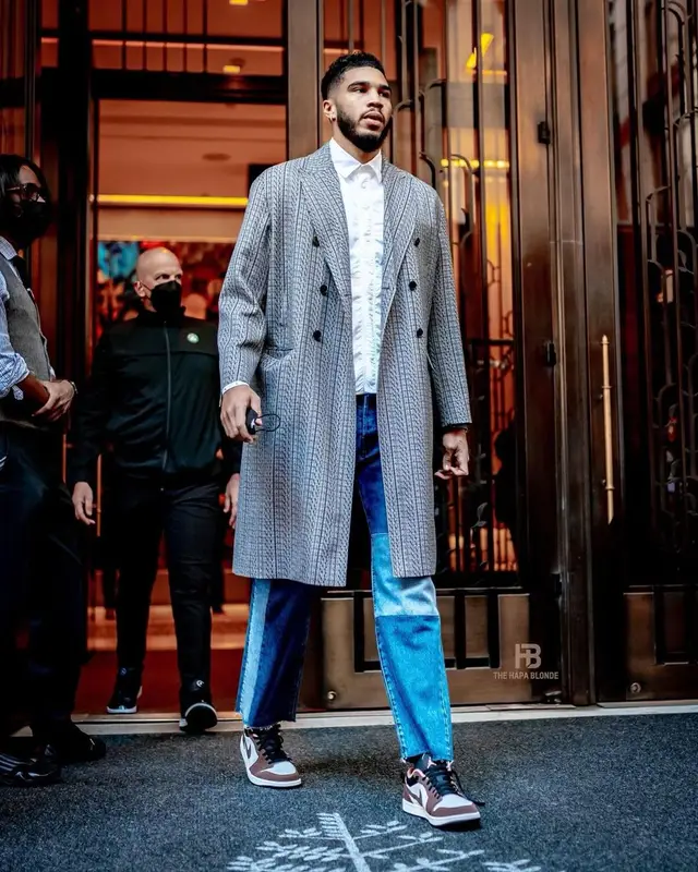 Jayson Tatum outfit in Valentino and Nike, 2021