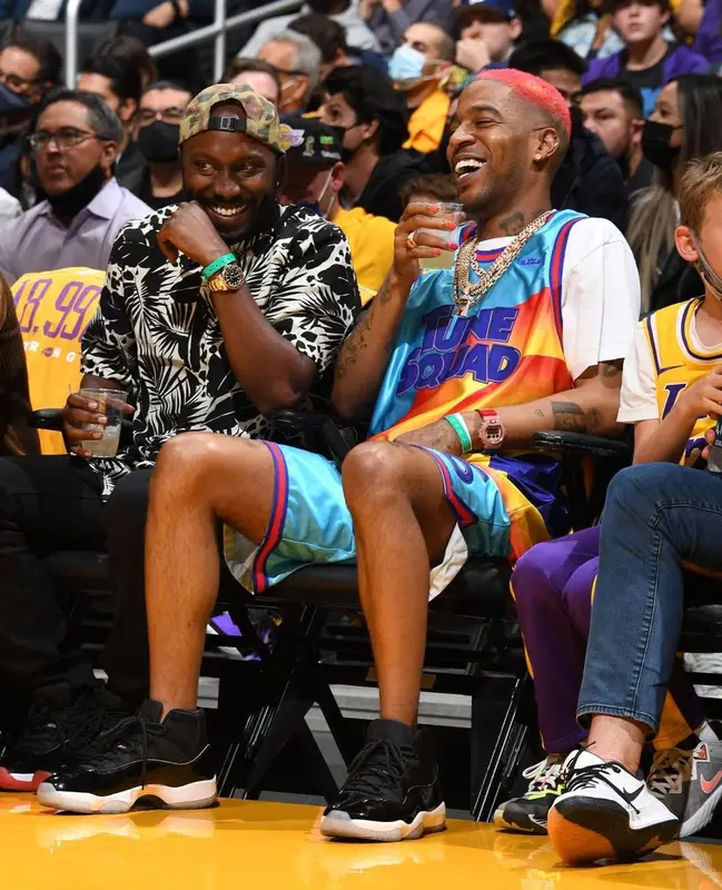 Kid Cudi outfit in Nike, LeBron James Merch, and Space Jam, 2021