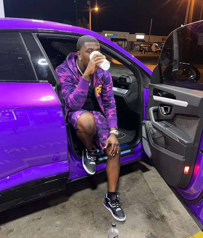 Bankroll Freddie outfit in Bape and Jordan, 2021