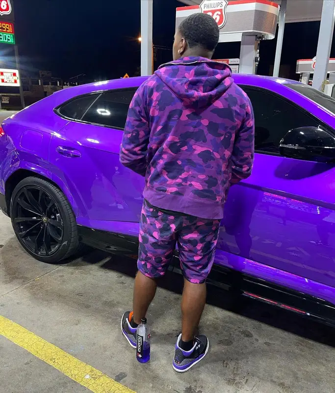 Bankroll Freddie outfit in Bape and Jordan, 2021