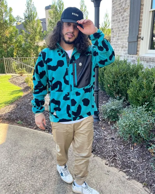 Russ outfit in Billionaire Boys Club, Aape, and Hugo Boss, 2021