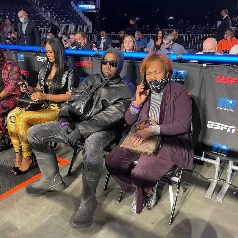 Kanye West outfit in Y/Project, Crocs, and Balenciaga, 2021