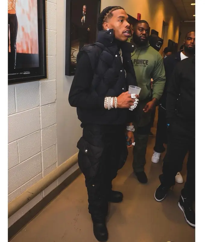 Lil Baby outfit in Bottega Veneta, 2021