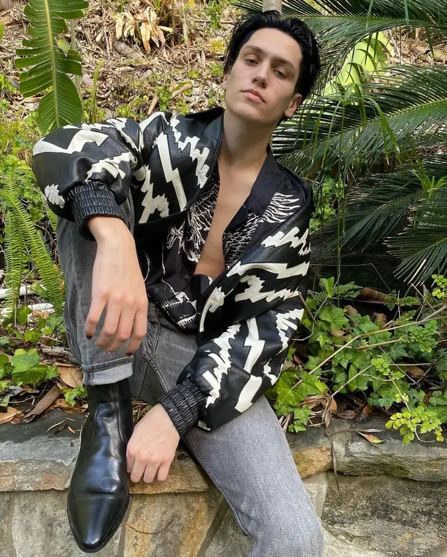 Lil Huddy outfit in Celine and AllSaints, 2021
