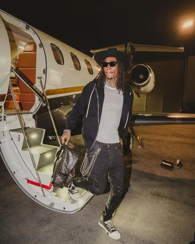 Wiz Khalifa outfit in Rick Owens and Celine, 2021