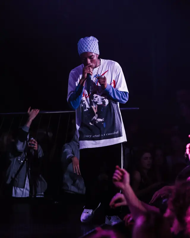 Pierre Bourne outfit in Vintage, Jimi Vain, and Sossboy, 2021