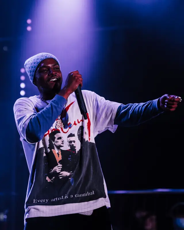 Pierre Bourne outfit in Vintage, Jimi Vain, and Sossboy, 2021