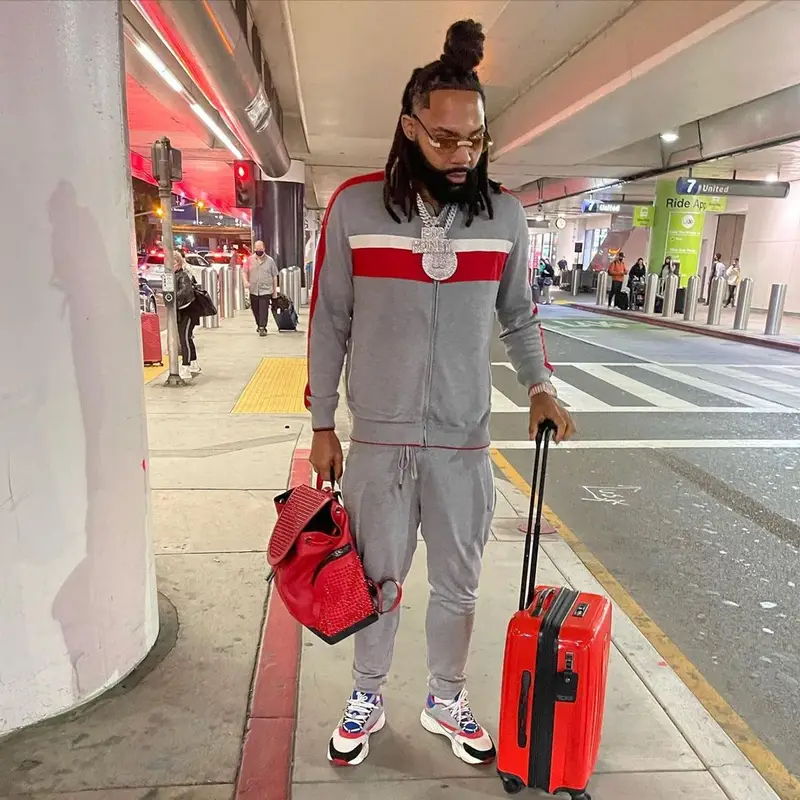Money Man outfit in Stefano Ricci, Dior, and Christian Louboutin, 2021