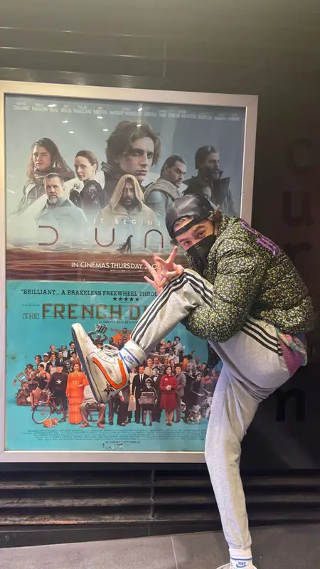 Timothee Chalamet outfit in Gucci, Adidas, and Liberty London, 2021