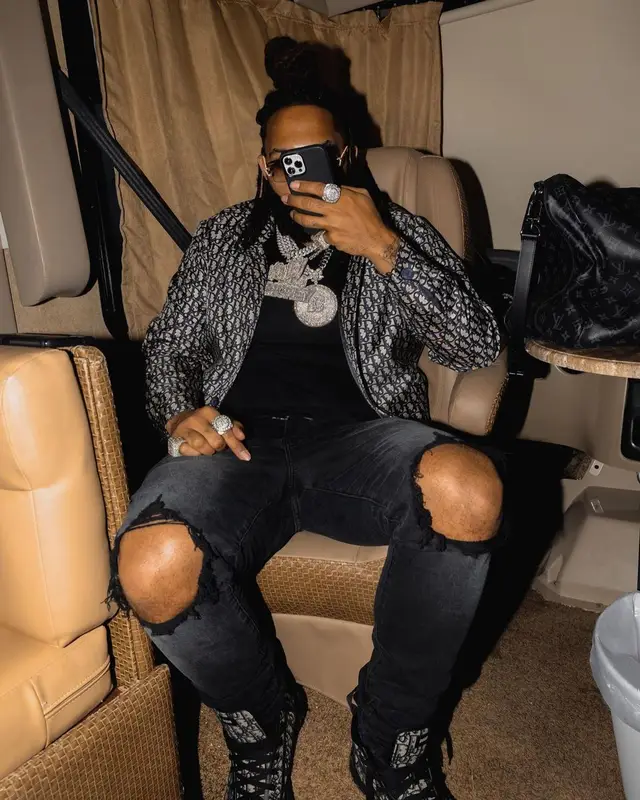 Money Man outfit in Dior, Amiri, and Cartier, 2021