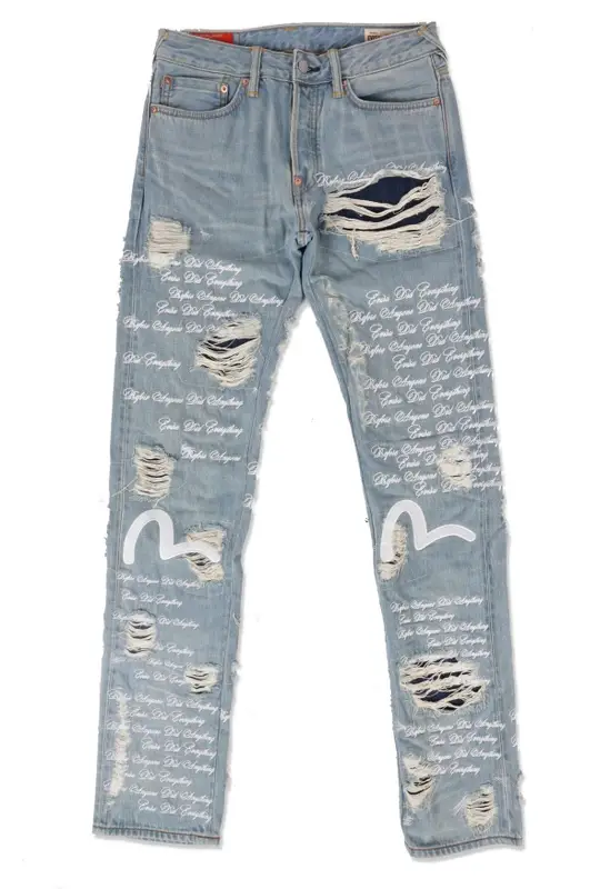 Evisu × Who Decides War Seagull Distressed Jeans | WHAT