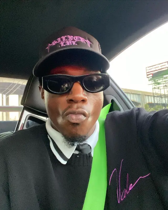 Joey Badass outfit in Off-White, Louis Vuitton, and Nike, 2021