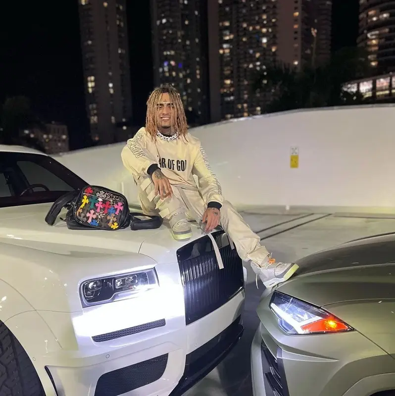 Lil Pump outfit in Fear of God, Yeezy, and Nike, 2021