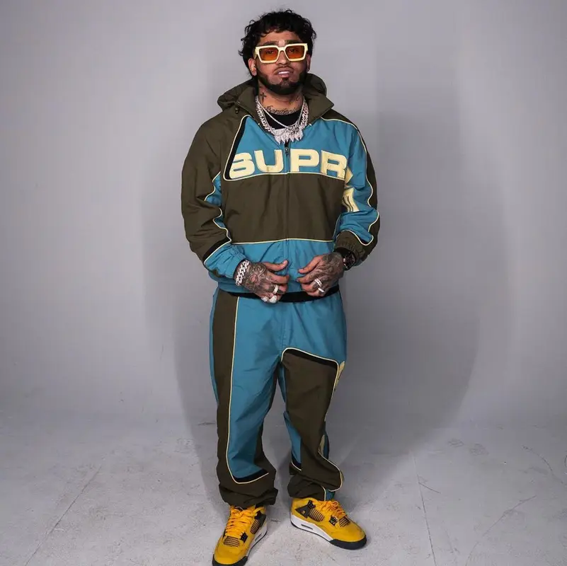 Bryant Mayers outfit in Supreme, Jordan, and Louis Vuitton, 2021