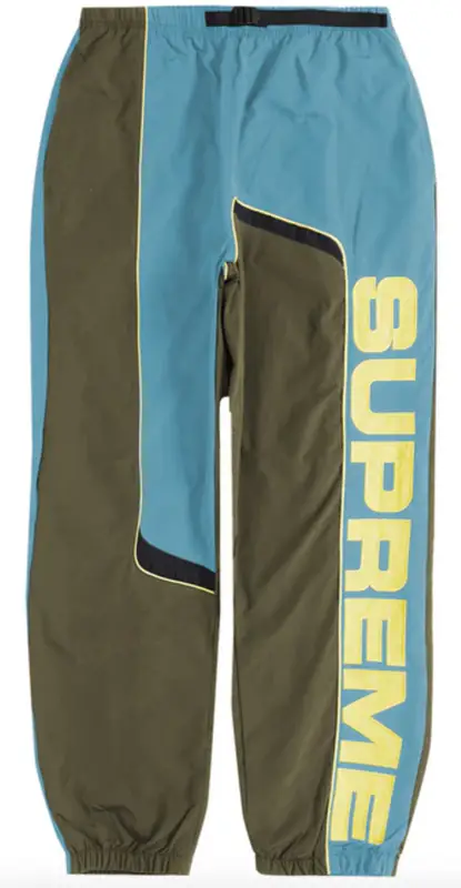 supreme s paneled belted track pant