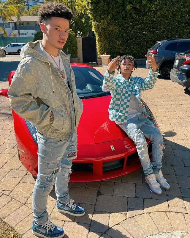 Lil Mosey outfit in Louis Vuitton, Giuseppe Zanotti, and NBA, 2021