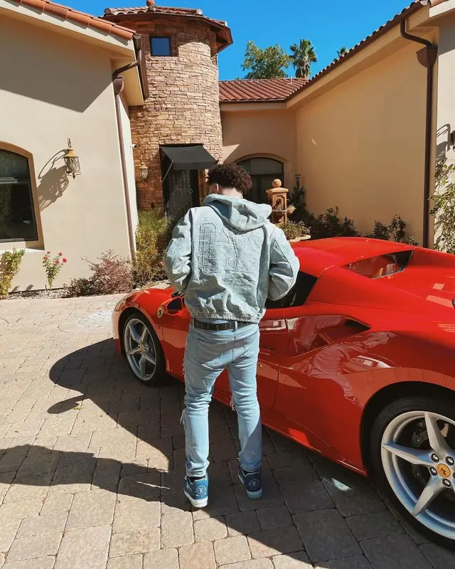 Lil Mosey outfit in Louis Vuitton, Giuseppe Zanotti, and NBA, 2021