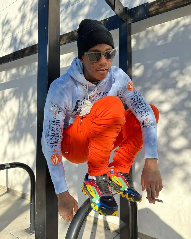 Famous Dex outfit in SelfMade Boutique and Fila, 2021