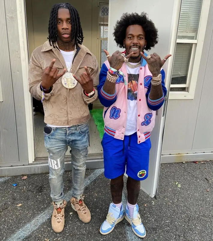 Polo G outfit in Dior, Amiri, and Jordan, 2021