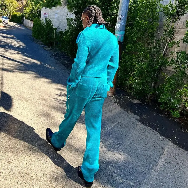 Burna Boy outfit in Bottega Veneta, 2021
