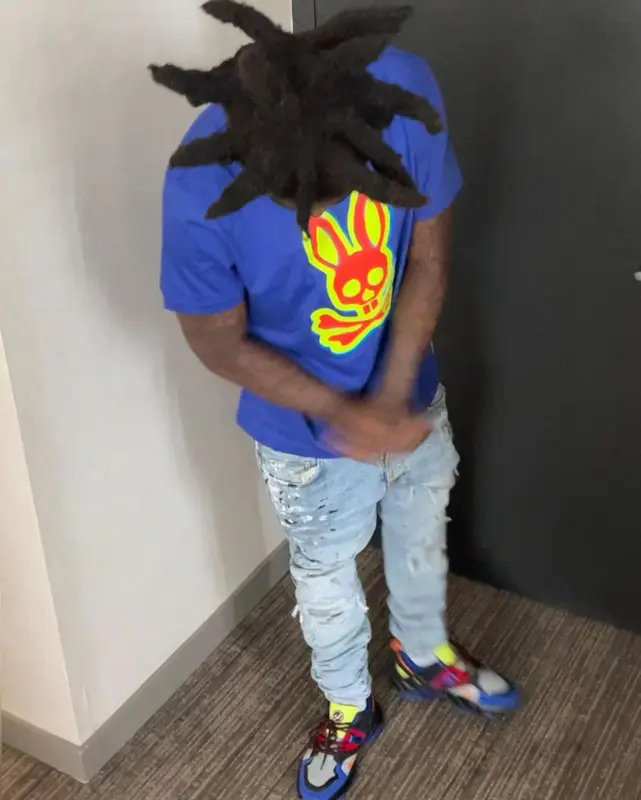 Kodak Black outfit in Psycho Bunny and Amiri, 2021