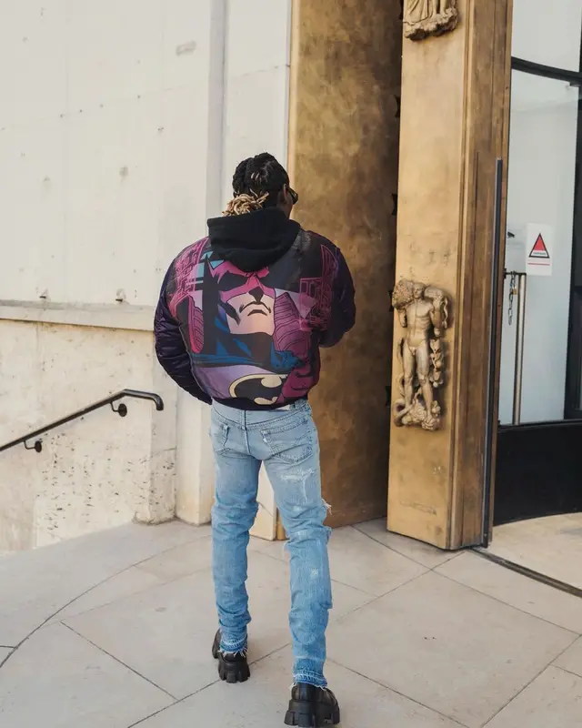 Offset outfit in Prada and Rick Owens, 2021