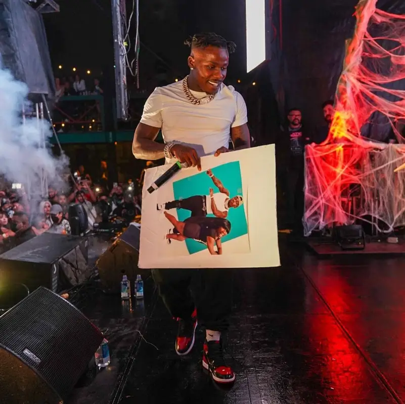DaBaby outfit in Hanes and Nike, 2021