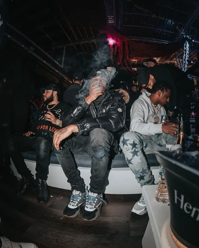 A Boogie Wit Da Hoodie outfit in Amiri, Dior, and Moncler, 2021