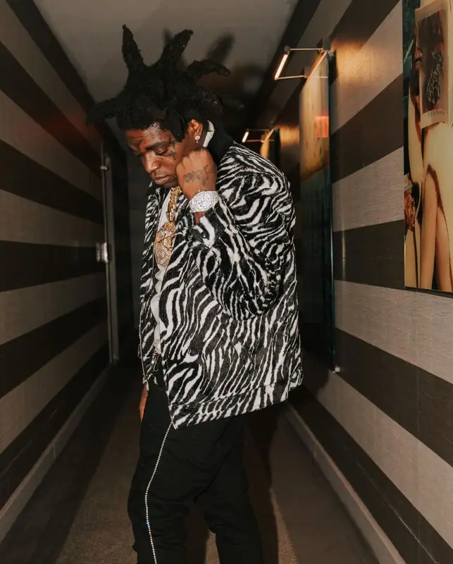 Kodak Black outfit in Obey, Amiri, and Gucci, 2021