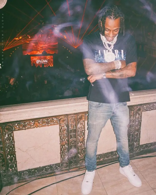 Rich The Kid outfit in Amiri and Nike, 2021