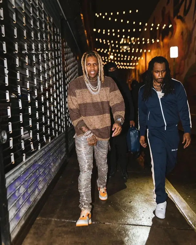 Lil Durk outfit in Mastermind, Amiri, and Bape, 2021