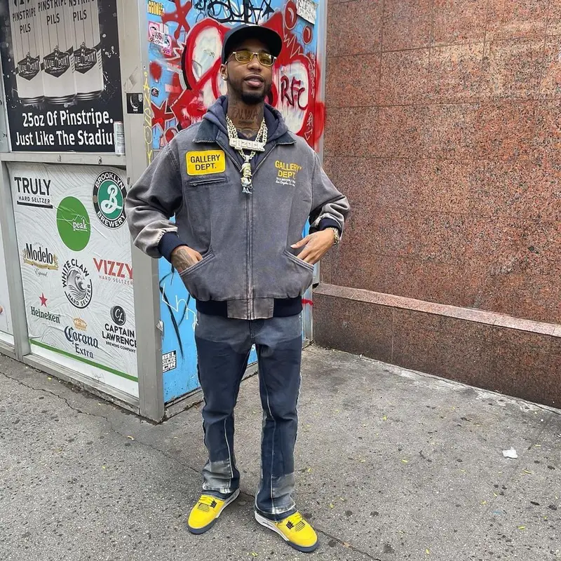 Key Glock outfit in Gallery Dept. and Jordan, 2021