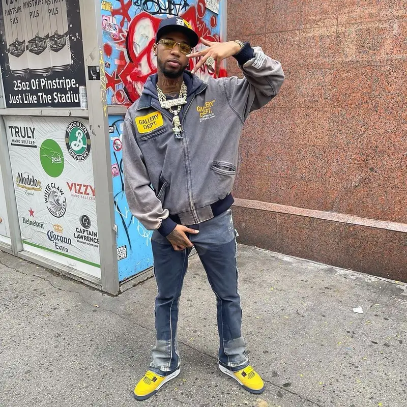 Key Glock outfit in Gallery Dept. and Jordan, 2021