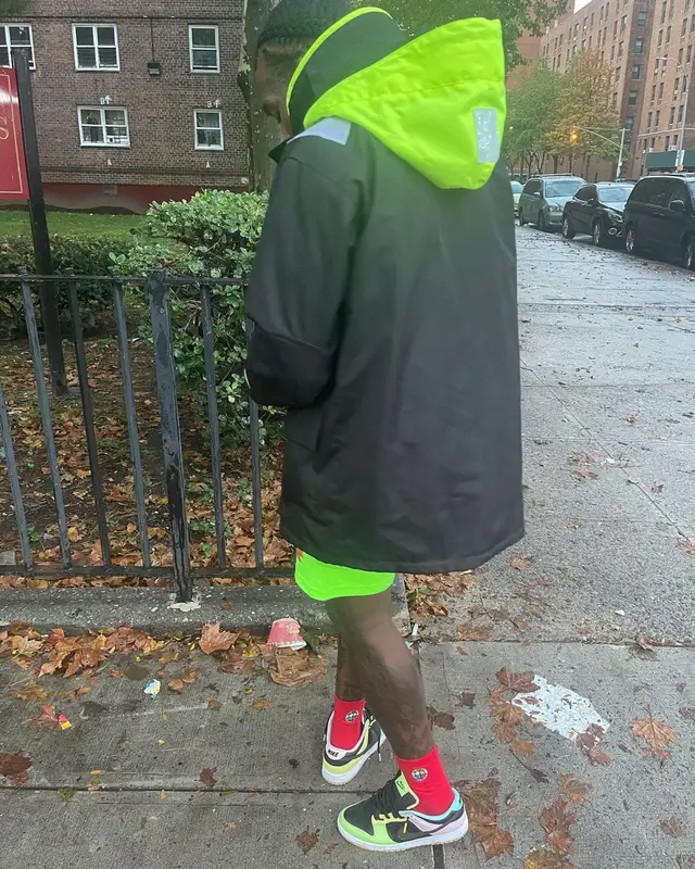 Sauce Walka outfit in Global Currency, Eric Emanuel, and Nike, 2021